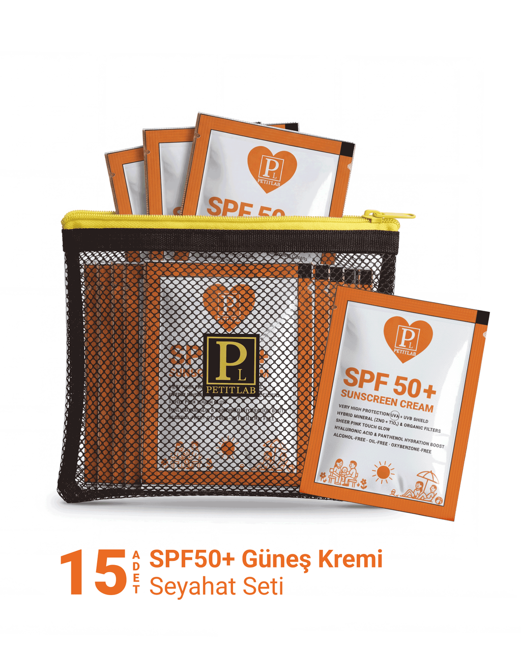 PetitLab Travel Set 15'li Şase Güneş Kremi *Organizatör Çanta Hediyeli