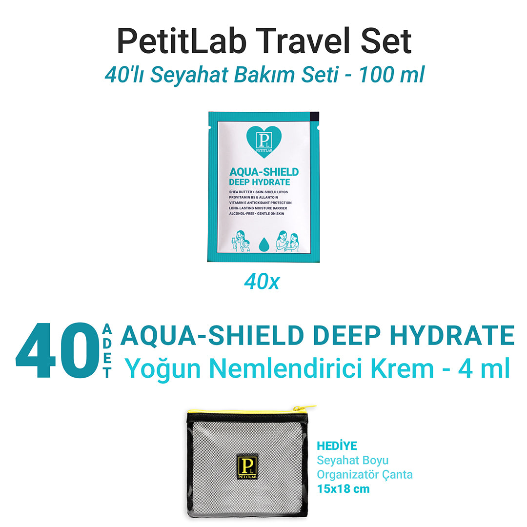 PetitLab Travel Set 40'lı Şase Yüz Temizleme Jeli *Organizatör Çanta Hediyeli